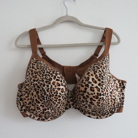 CACIQUE Smooth Boost Leopard Cheetah Print Bra - Size 44DDD - Picture 2 of 13